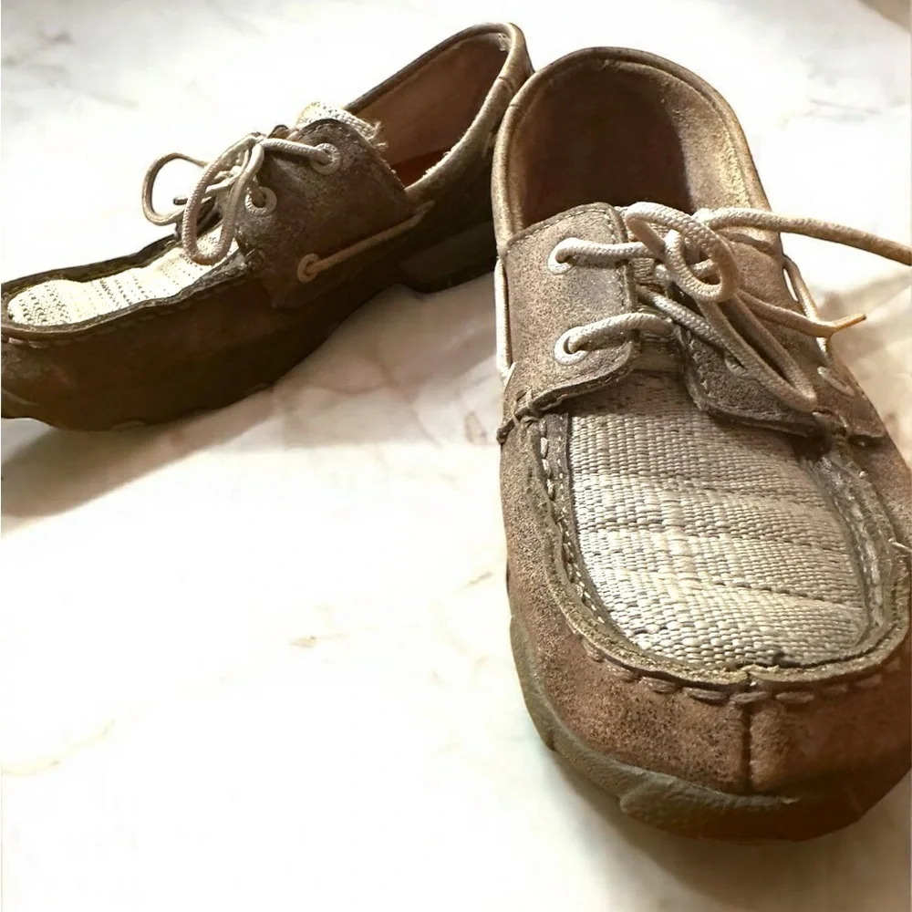 Twisted X Youth Boys' Boat Shoes - Moc Toe - YDM0044 3M